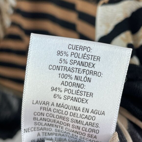 JM Collection Woman Plus 2X Animal Print Tunic Top V Neck Long Sleeve Stretch - Picture 4 of 11